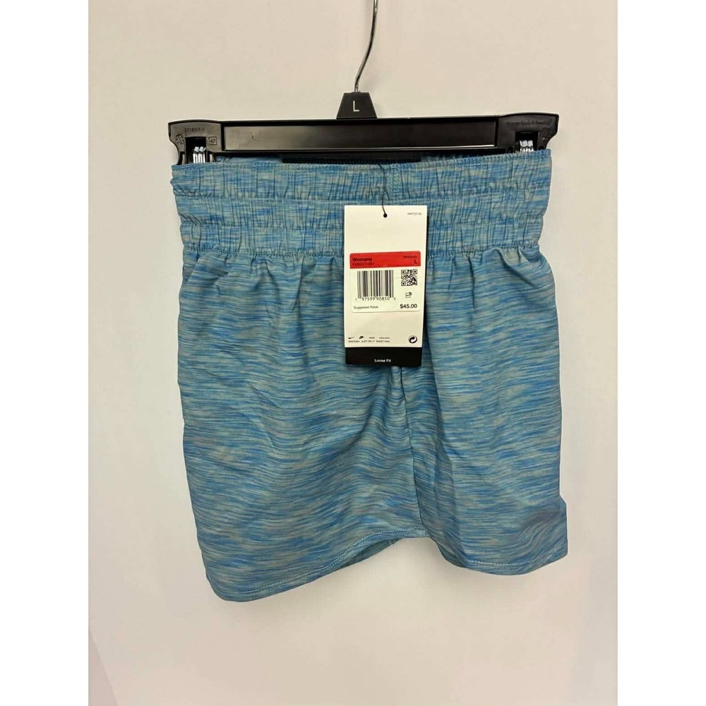 Nike One Dri-FIT Mid-Rise 3" Brief-Lined Shorts Denim Turq Blue Size‎ Large NWT